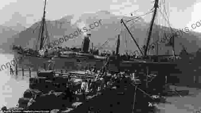 A Bustling Skagway Harbor, Filled With Steamships And Prospectors Eager To Reach The Goldfields Admiring Alaska GG Rush