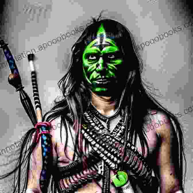 A Captivating Illustration Of A Lipan Apache Warrior Brandishing A Spear, Surrounded By Intricate Designs And Symbols Myths And Legends Of The Lipan Apache Indians