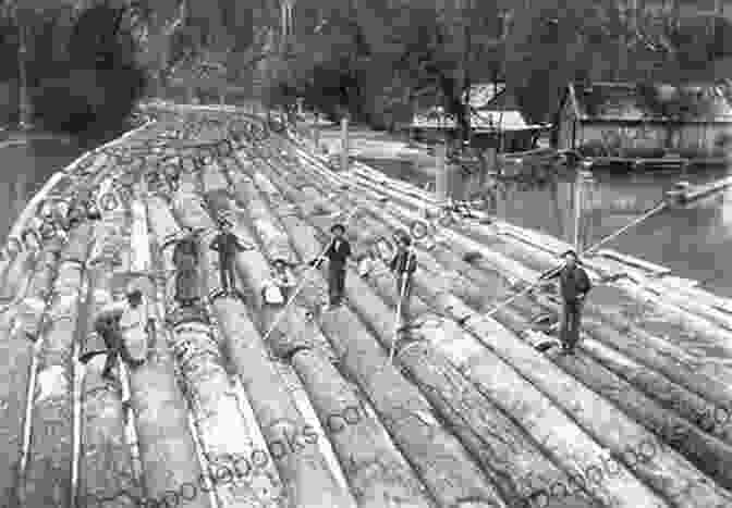 A Historic Photograph Depicting The Bustling Activity Of The Lumber Boom In Coastal South Carolina, With Logs Floating Down A River And Workers忙碌 At Riverside Sawmills. The Lumber Boom Of Coastal South Carolina: Nineteenth Century Shipbuilding And The Devastation Of Lowcountry Virgin Forests