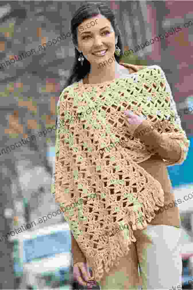 A Woman Exuding Elegance, Draped In A Crochet Shawl The Ultimate Guide To Shawls Wraps Crochet: Wonderful Ideas And Patterns To Crochet Yourself