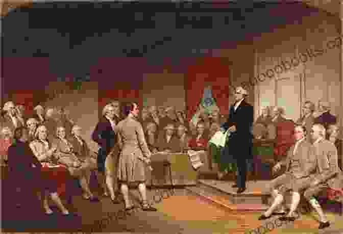 An Engraving Depicting The Constitutional Convention, Where Delegates From The Thirteen States Gathered To Draft The U.S. Constitution. New Views Of The Constitution Of The United States