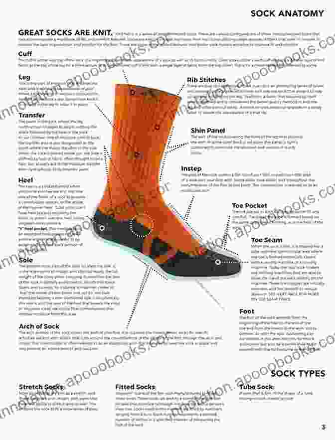 Diagram Of Sock Anatomy Beginners Guide To Knitting Socks: Learn How To Knit Socks Quick And Easy