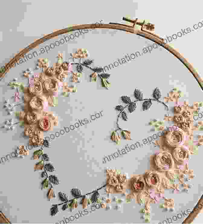 Embroidered Floral Hoop Art Featuring A Variety Of Flowers EMBROIDERY FLOWERS STITCHES: Basic Flowering Embroideries Stitches With Step By Step Pictorial Projects Guide