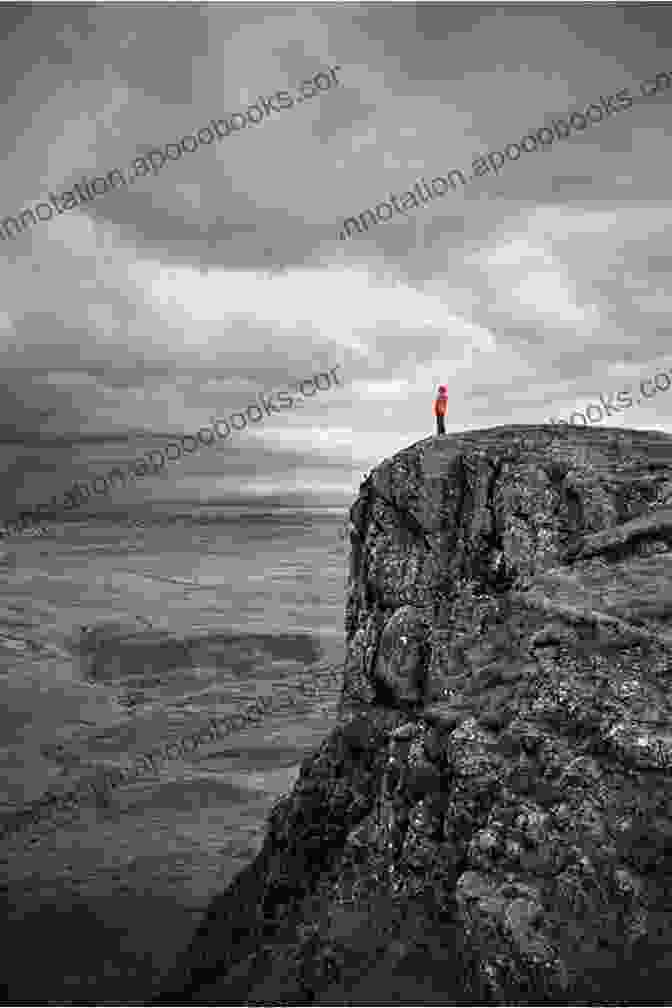 Fine Thanks Book Cover, Featuring A Young Woman Standing On The Edge Of A Cliff, Looking Out Over The Ocean. I M Fine Thanks Chris Doveton