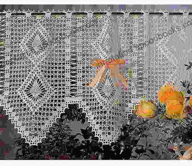 Finishing Touches Example Tropical Flowers Lace Curtain Filet Crochet Pattern: Complete Instructions And Chart