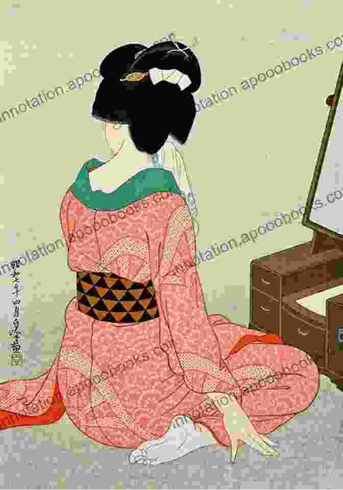 Japanese Painting Depicting A Graceful Geisha Japan : Its Architecture Art And Art Manufactures (1882)