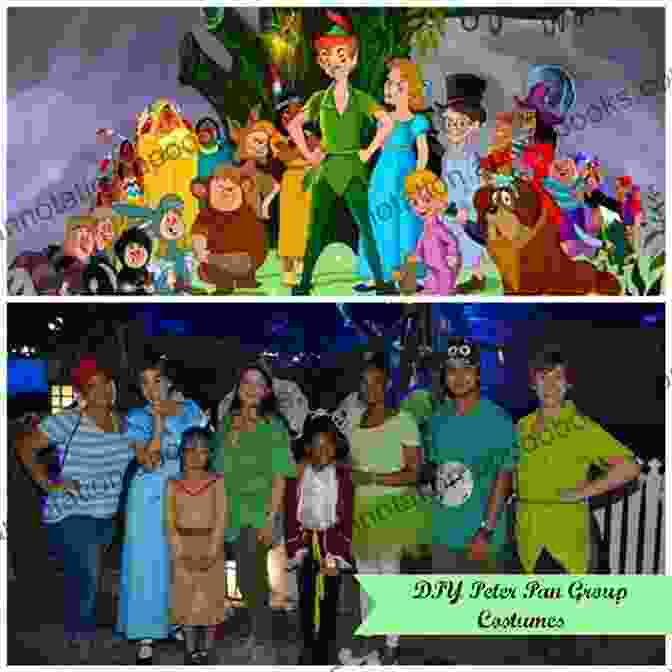 King Arthur, Peter Pan, And A Group Of Children Stand Together In A Whimsical Forest, Ready To Embark On An Adventure. King Arthur S Night And Peter Panties