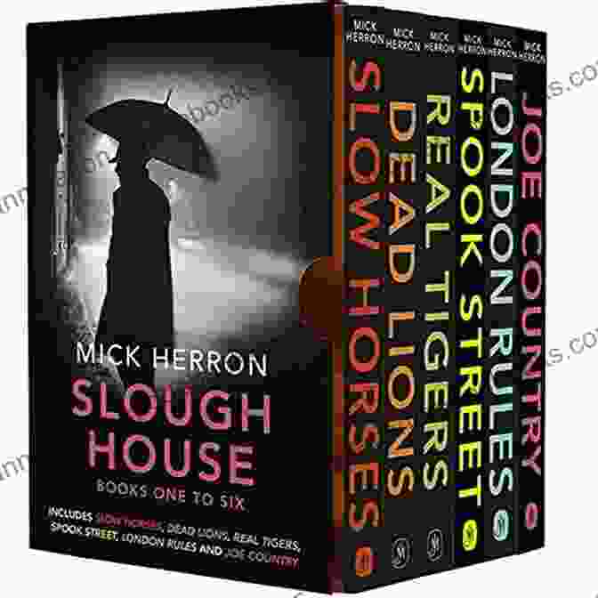 Slow Horses Slough House Book Cover Featuring A Group Of Spies In Silhouette Against A Dark Background Slow Horses (Slough House 1)