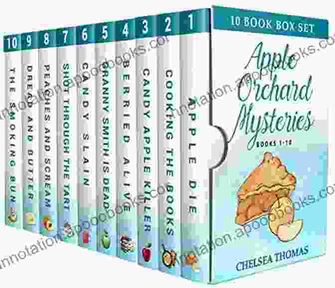 The Apple Orchard Mysteries All Ten Book Cover Featuring A Cozy Cottage Surrounded By Lush Apple Trees Amidst A Quaint Countryside Landscape The Apple Orchard Mysteries: All Ten